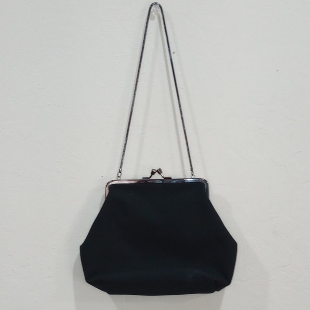 Mondani New York Black Fabric Evening Bag Purse
